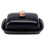 Керамична кутия за масло, черна, 16х12.5х7см