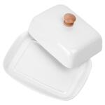 Керамична кутия за масло, бяла, 16х12.5х7см