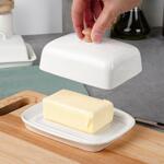 Керамична кутия за масло, бяла, 16х12.5х7см