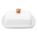 Керамична кутия за масло, бяла, 16х12.5х7см