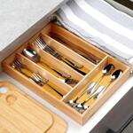 Органайзер за прибори от бамбук, 25x35 см