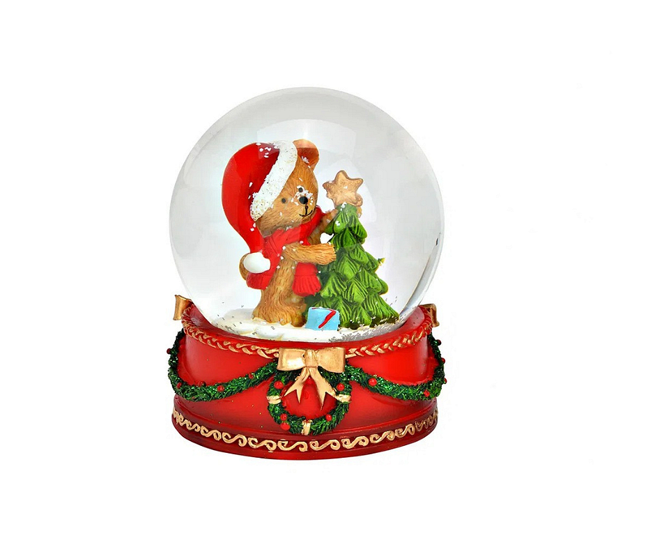 Коледен снежен глобус коледно мече, 7x7x9 см Коледен снежен глобус коледно мече, 7x7x9 см