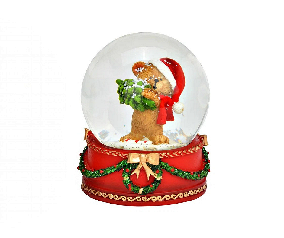Коледен снежен глобус коледно мече, 7x7x9 см Коледен снежен глобус коледно мече, 7x7x9 см