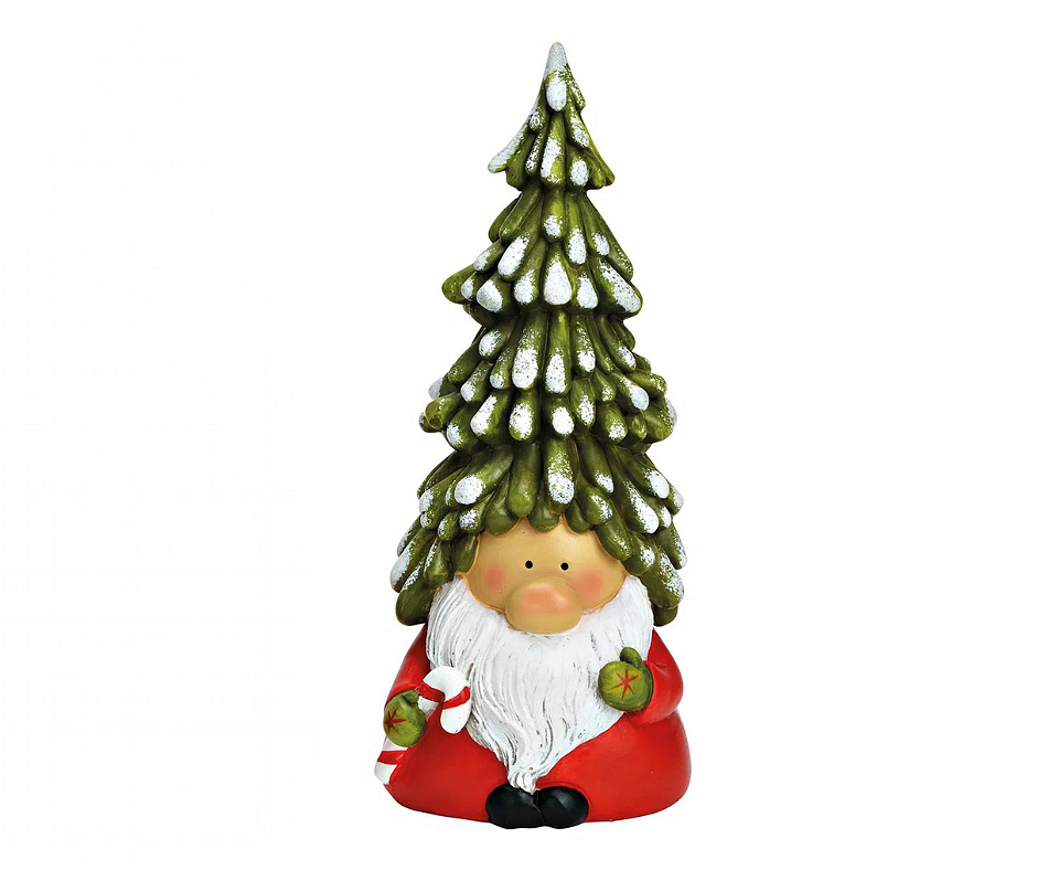 Коледна украса, елф с близалка, полирезин, 9х7х20см