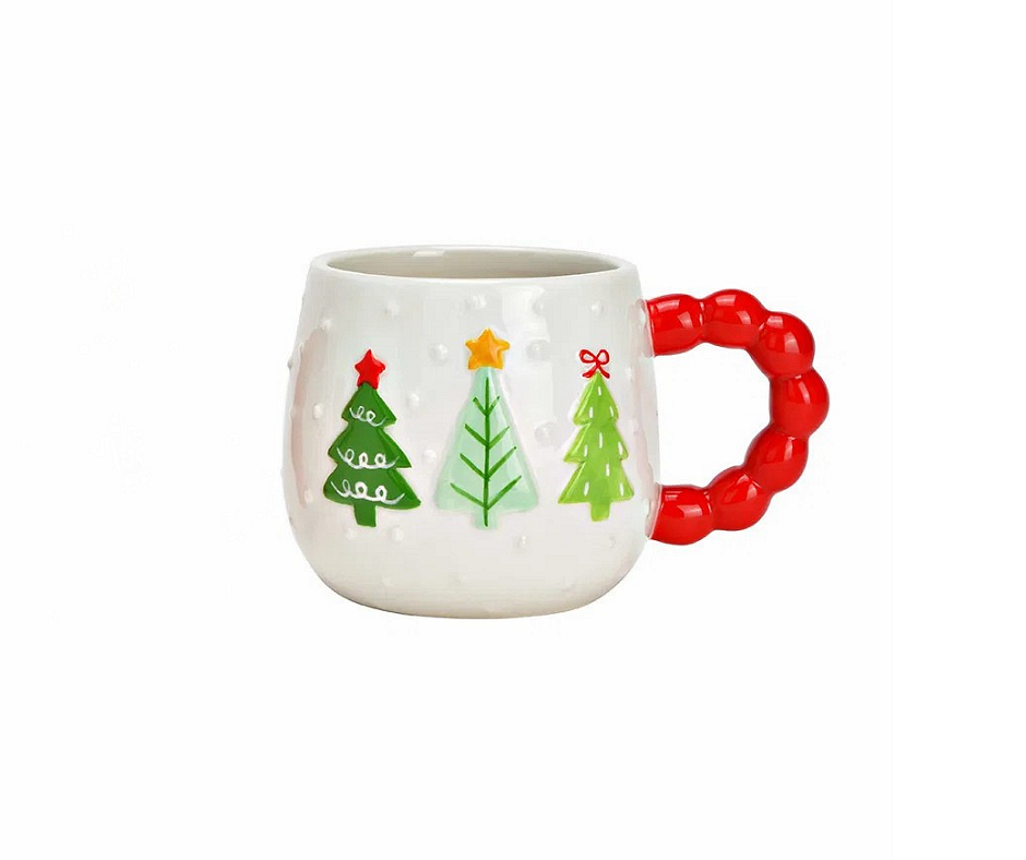 Керамична коледна чаша с елхи 415мл, 14х10х9см Керамична коледна чаша с елхи 415мл, 14х10х9см