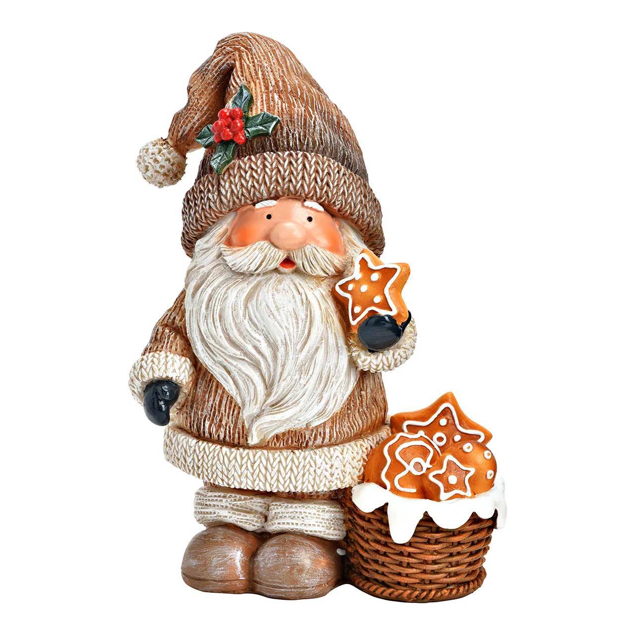 Коледна украса джудже с меденки, полирезин, 10x7x15 см