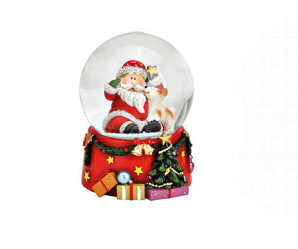 Коледен снежен глобус Дядо Коледа с куче, 6x7x9 см Коледен снежен глобус Дядо Коледа с куче, 6x7x9 см