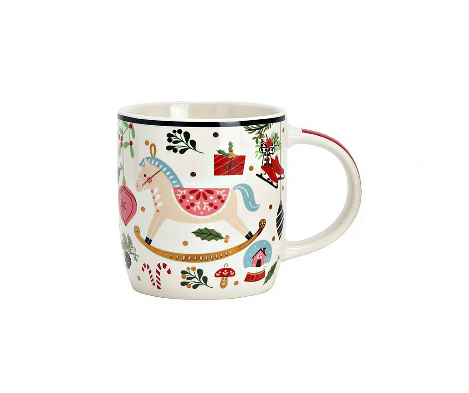 Порцеланова коледна чаша с конче 365мл, 12x8x9см Порцеланова коледна чаша с конче 365мл, 12x8x9см