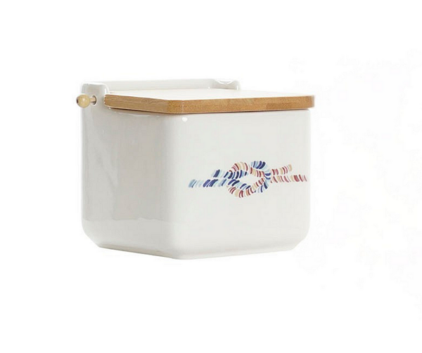 Буркан за съхранение с цветен принт 750мл , доломит и бамбук Буркан за съхранение с цветен принт 750мл , доломит и бамбук