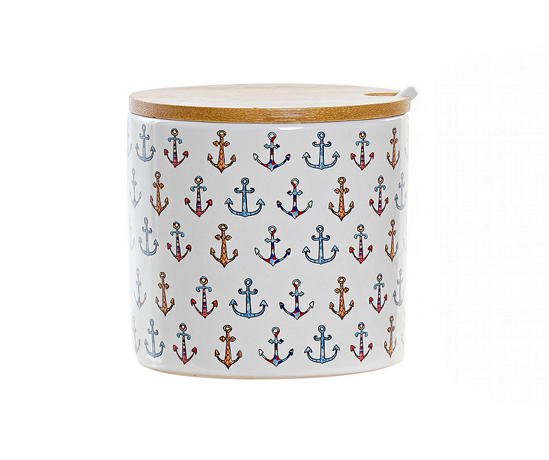 Малко бурканче за съхранение с котви 175мл, доломит и бамбук