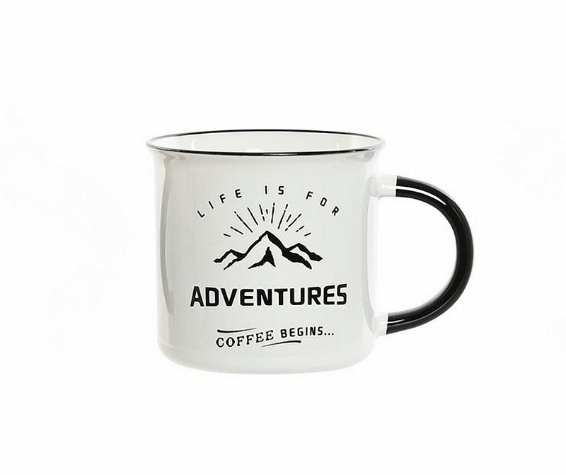 Порцеланови чаша с надпис "Life is for adventures" 340мл,