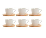 Комплект порцеланови чаши за кафе 220мл, 6 броя