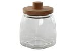 Буркан за съхранение 1900мл, стъкло и бук, 14х14х18.7см