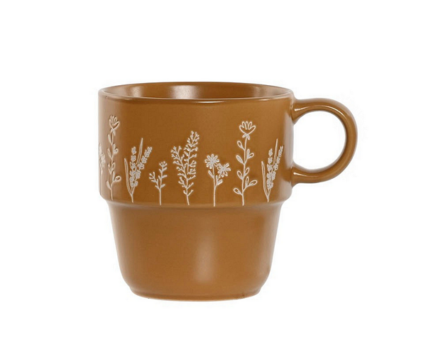 Керамична чаша 400мл, кафява, 9,5х6,5х10,3см