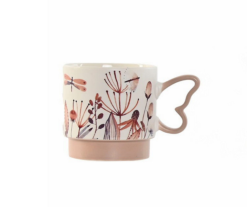 Порцеланова чаша с цветя 350мл, 9х7.3х8.8см