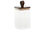 Буркан за съхранение, акация и стъкло, 1л, 10,2х10,2х16 см