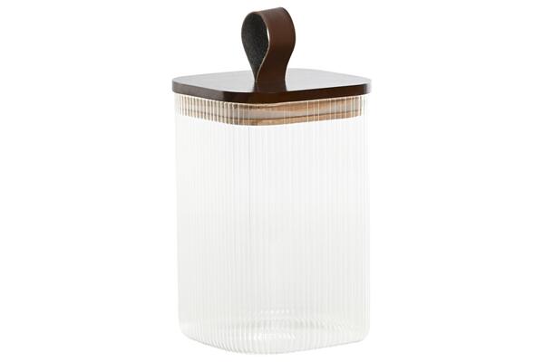 Буркан за съхранение, акация и стъкло, 1л, 10,2х10,2х16 см Буркан за съхранение, акация и стъкло, 1л, 10,2х10,2х16 см