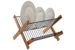 Сушилник за съдове, бамбук и метал, сгъваем 40х38х6см