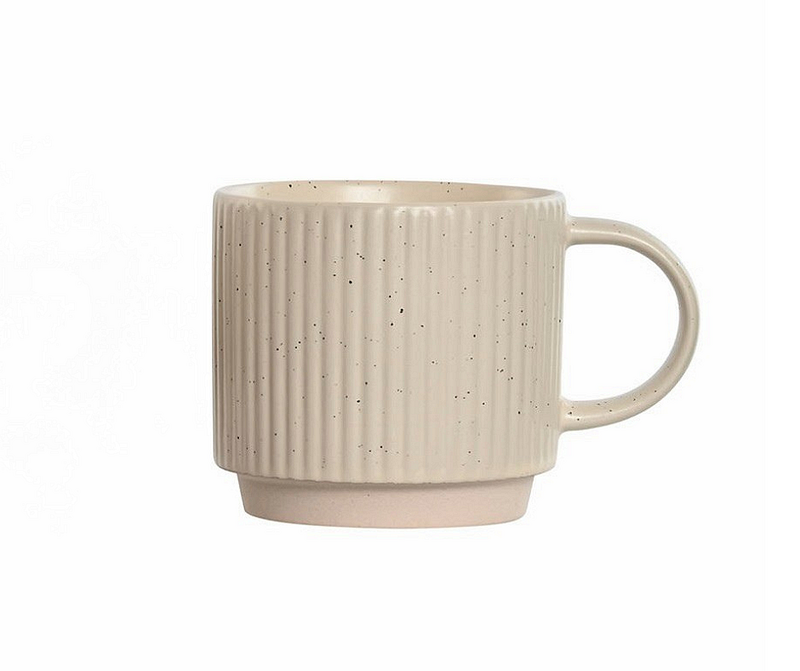 Чаша за кафе, каменин 340мл, бяла, 13х9х8,5см