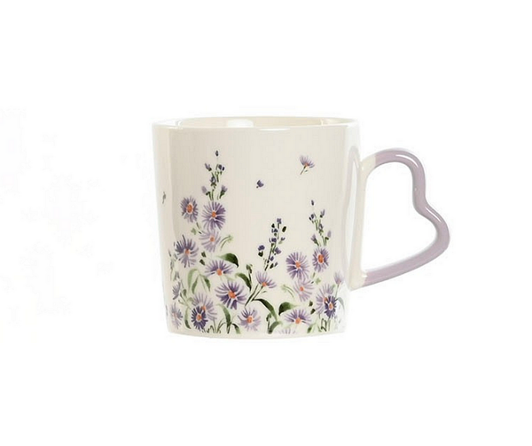 Порцеланова чаша за чай с цветя 400мл, 11х9,5х9,5см