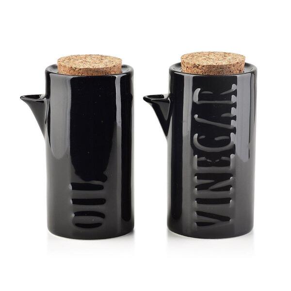 Комплект бутилки за олио и оцет Mondex, 2х200мл, черен