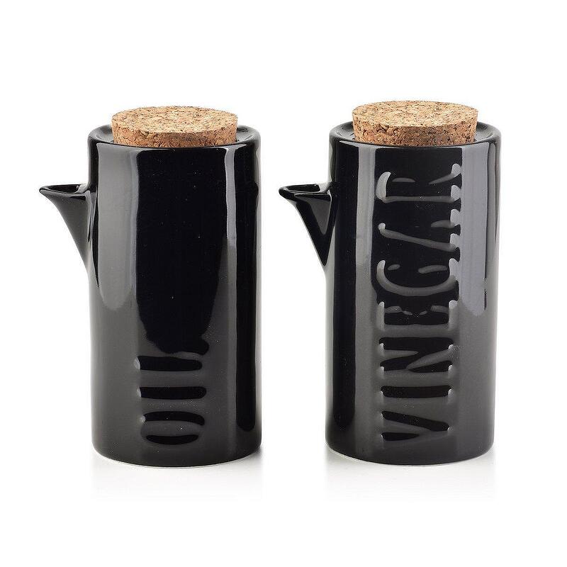 Комплект бутилки за олио и оцет Mondex, 2х200мл, черен