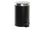 Кош за баня с педал, 3л, инокс, черен, 17х22х26см