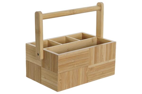 Органайзер за прибори от бамбук, 27х16,5х11,5см