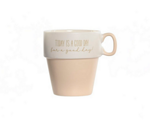 Порцеланова чаша за кафе с надпис 285мл, розова