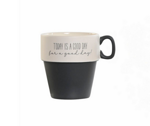 Порцеланова чаша за кафе с надпис 285мл, черна