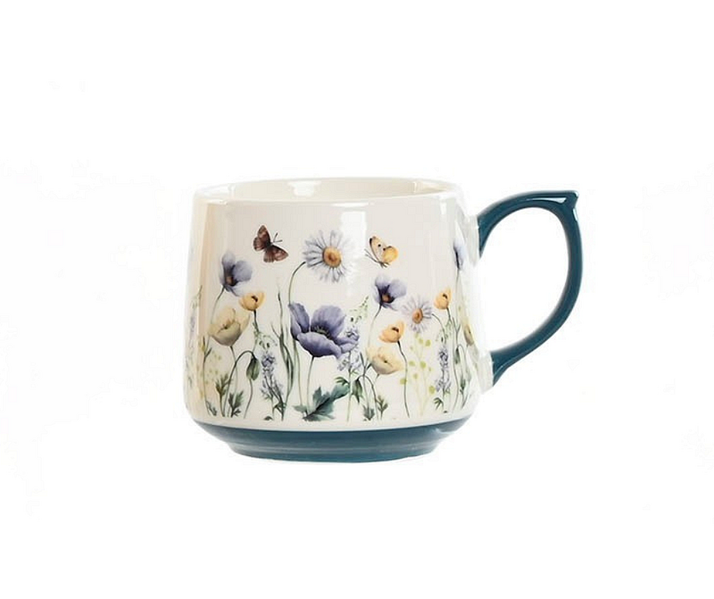 Порцеланова чаша за чай със синя дръжка, 450мл, 11х9х9см