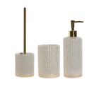 Комплект аксесоари за баня от 3 части, бежов