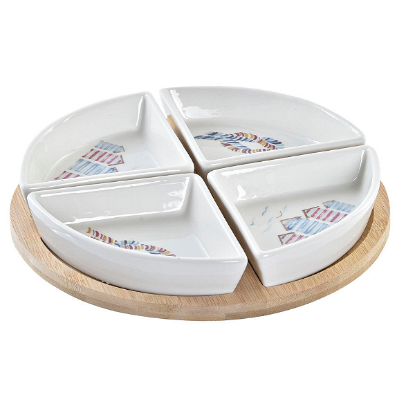 Комплект за сервиране от 5 части, каменин и бамбук