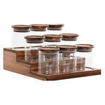 Комплект бурканчета за подправки, акация и стъкло