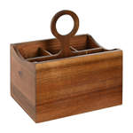 Органайзер за прибори от акация, 21х14,5х22см