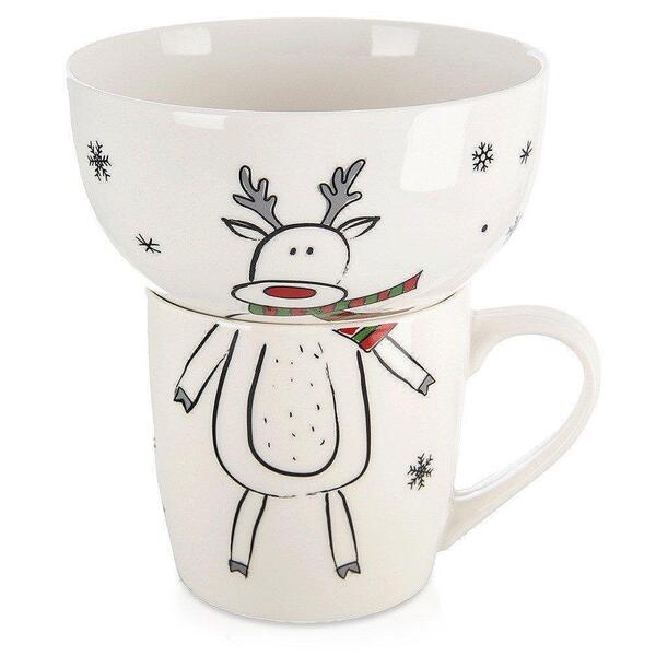 Детски комплект чаша с купа елен, порцелан Детски комплект чаша с купа елен, порцелан