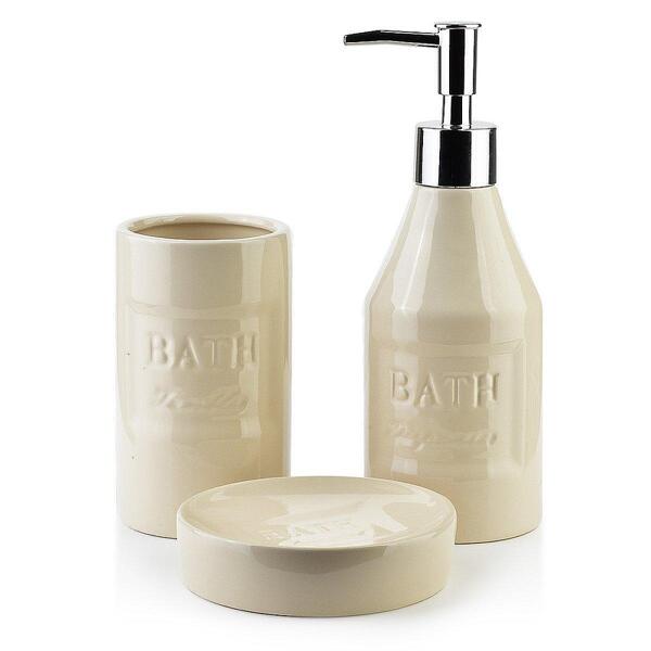 Керамичен комплект за баня Mondex JOFF, 3 части, бежов Керамичен комплект за баня Mondex JOFF, 3 части, бежов