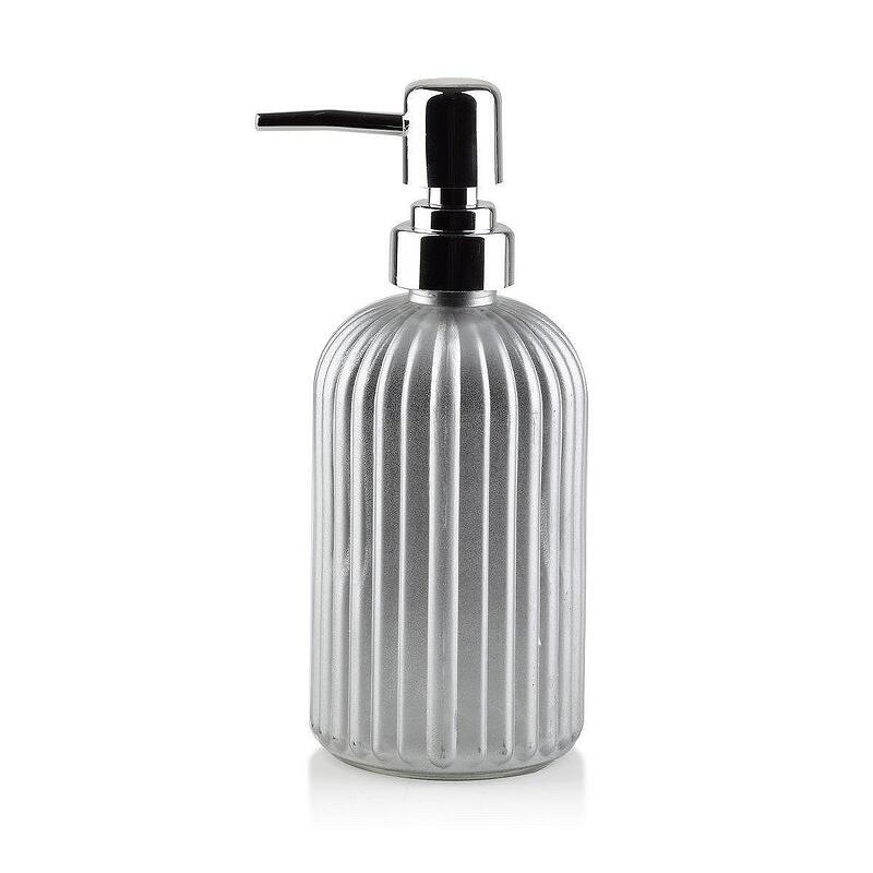 Стъклен диспенсър за сапун Mondex ARI SILVER 400мл, сив