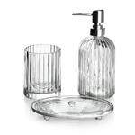 Комплект аксесоари за баня Mondex, 3 части, прозрачен