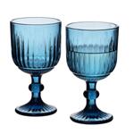 Комплект стъклени чаши за вино ELISE BLUE, 4 броя, сини