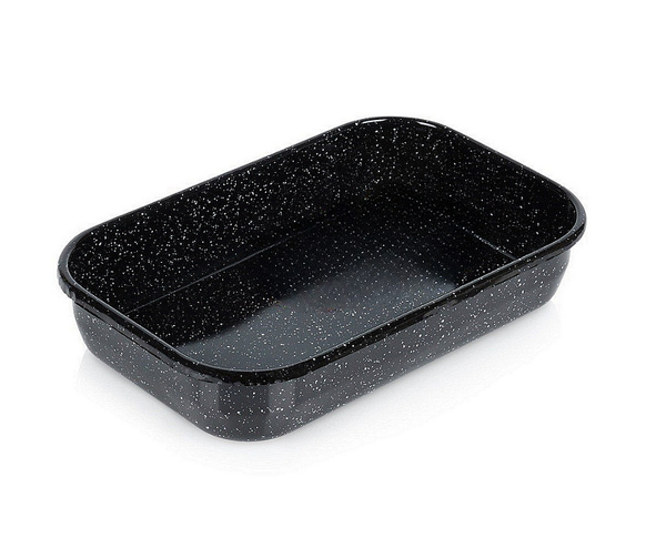Емайлирана правоъгълна тава за печене ORION 3.4л, черна Емайлирана правоъгълна тава за печене ORION 3.4л, черна