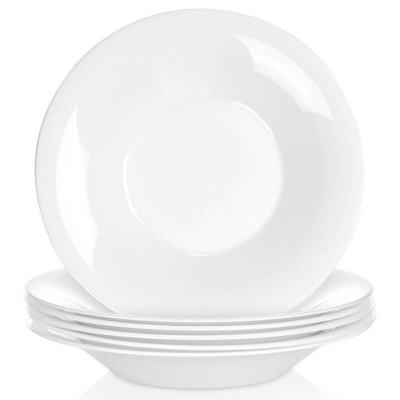 Комплект дълбоки чинии за хранене Ø21.5см, 6 броя, бели