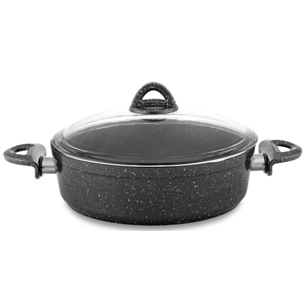 Алуминиева тенджера Ø26x7,5см GRANITE ROSY, черна