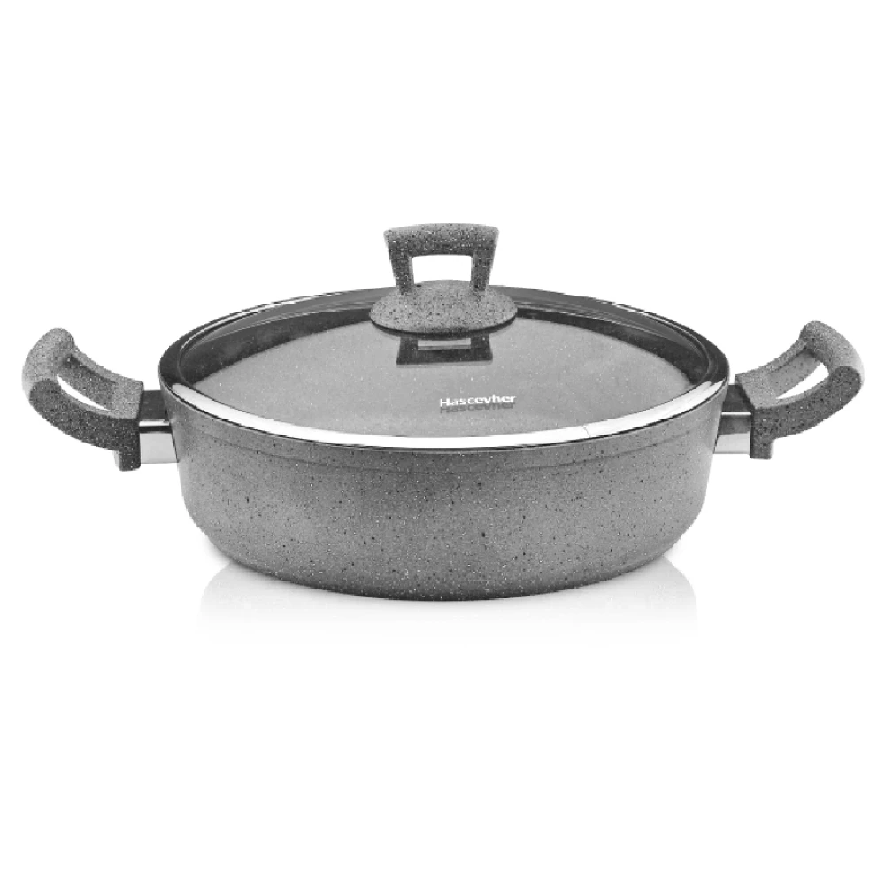 Алуминиева тенджера Ø26х7,5см GRANITE Hascevher, сива