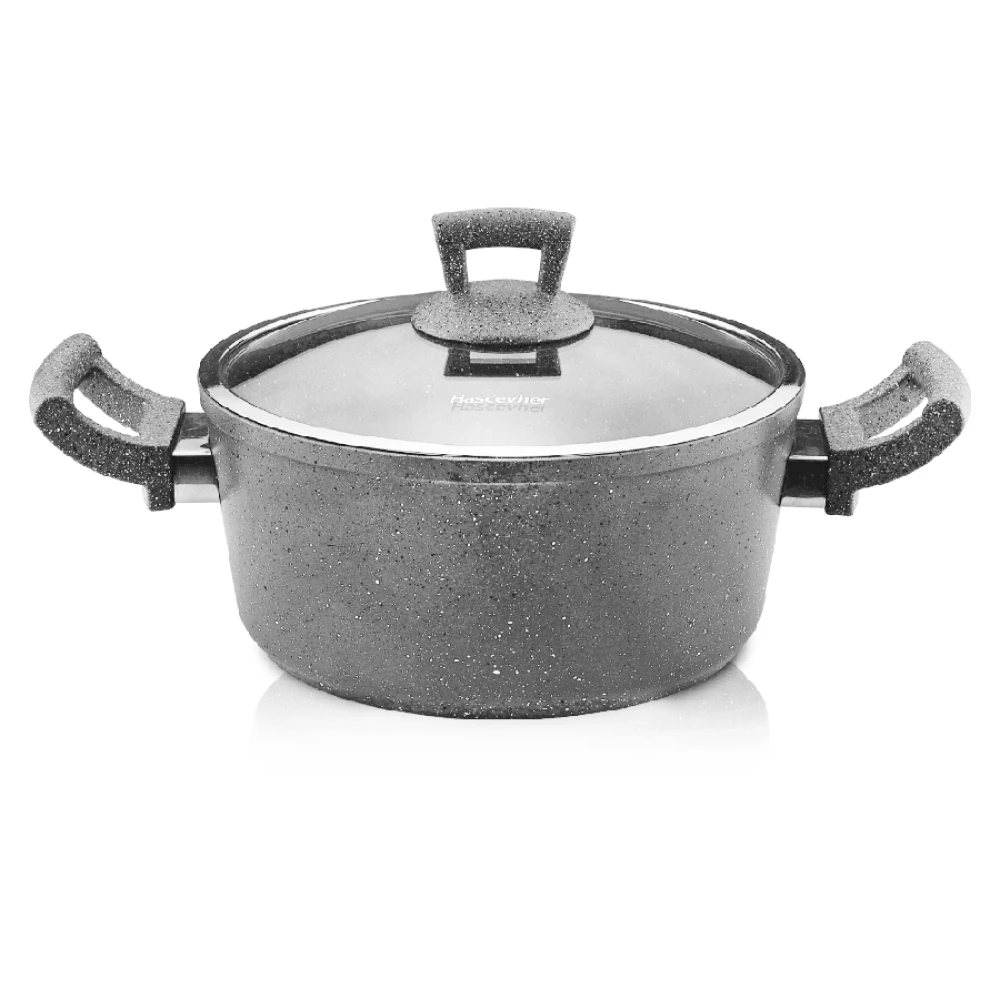 Алуминиева тенджера Ø22х10,5см GRANITE Hascevher, сива