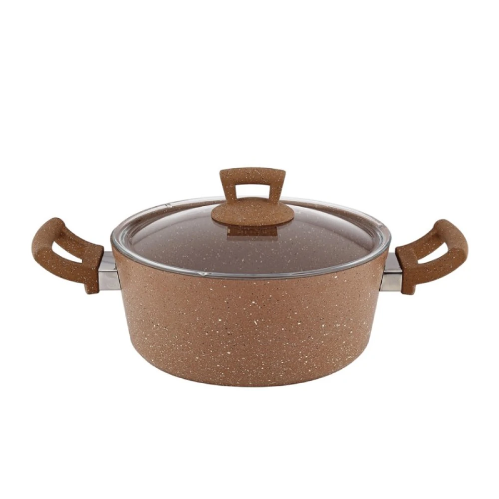 Алуминиева тенджера Ø22х10,5см GRANITE Hascevher,кафява