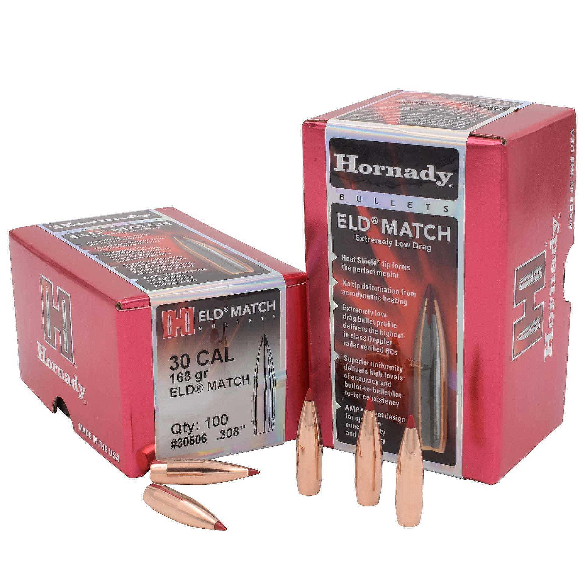 Куршуми - Hornady, ELD Match, cal. 30 .308, 168 gr, 100 бр