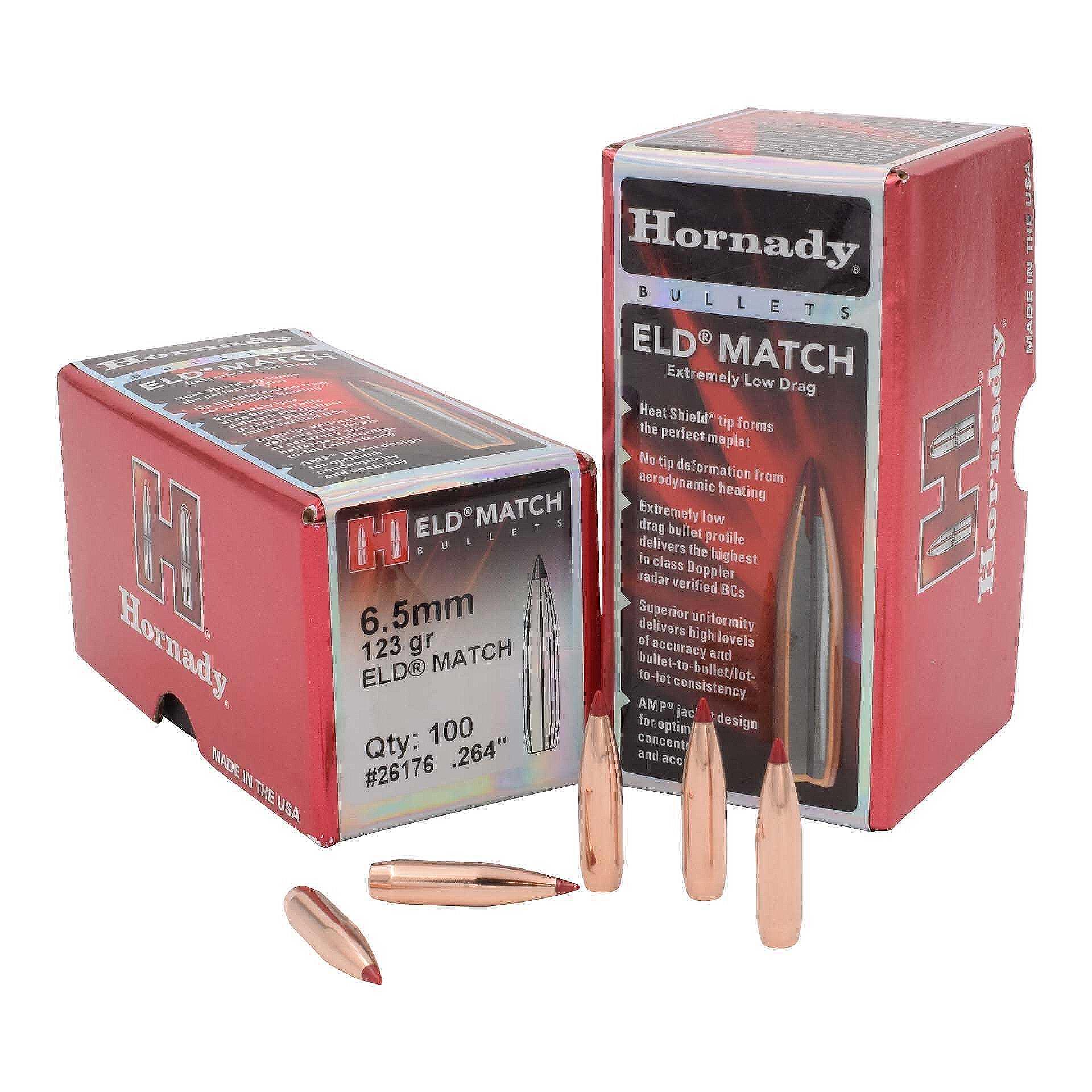 Куршуми Hornady - cal.6.5 .264 ELD Match, 123 gr