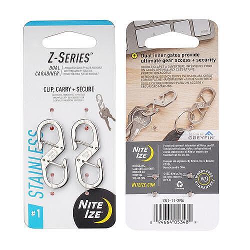 Двоeн карабинер Nite Ize Z-Series Double snap hook - стоманен