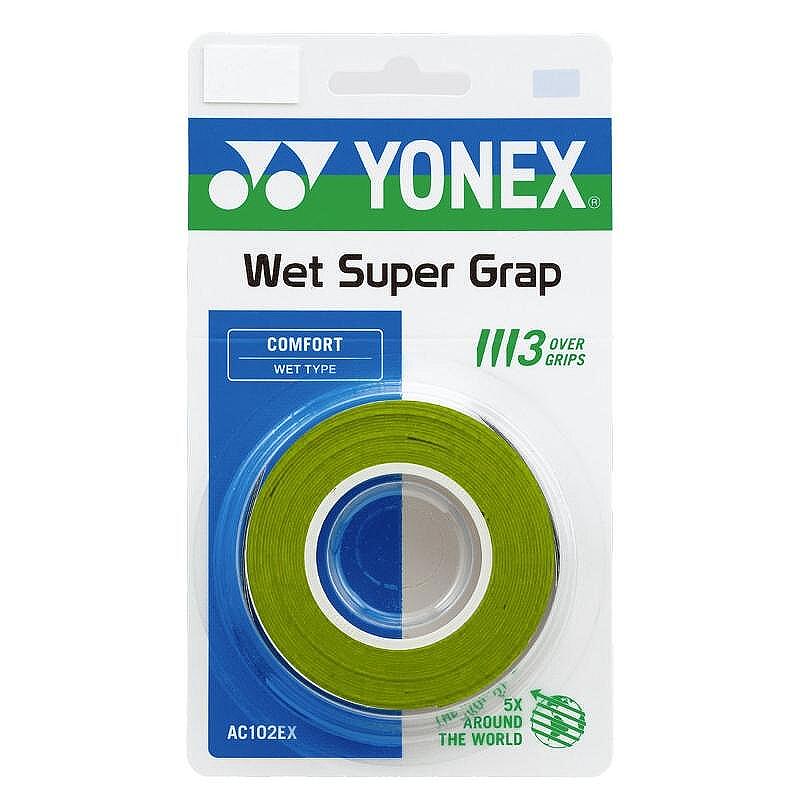 Грип Yonex WET SUPER GRAP Green - 3 броя